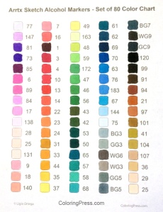 Arrtx Sketch Alcohol Markers Sorted by Color
